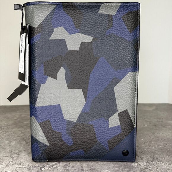 ARMANI EXCHANGE Oversize Bi-Fold Wallet Blue Camo Men - Picture 2 of 14